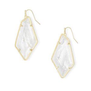 Kendra Scott Emmie Drop Mother of Pearl and gold earrings jewelry